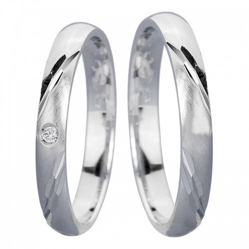 Rays - moderní snubní prsteny z bílého zlata