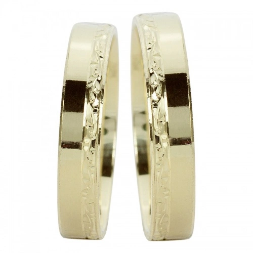 Opuncia - snubní prsteny ze žlutého zlata