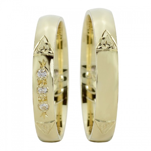 Kasandra - snubní prsteny ze žlutého zlata 