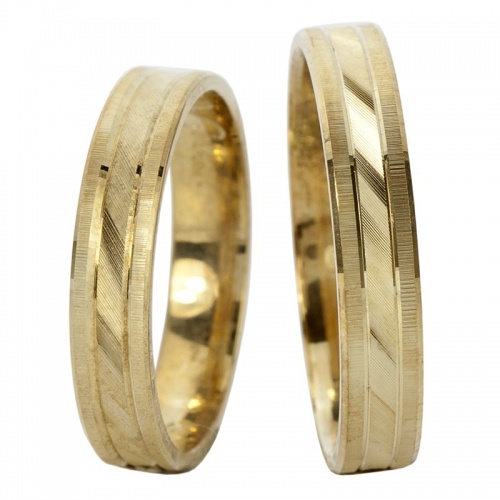 Toby Gold - lesklé snubní prstýnky z žlutého zlata