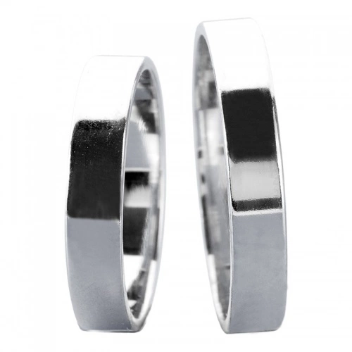 Pilar White - jednoduché snubní prstýnky z bílého zlata