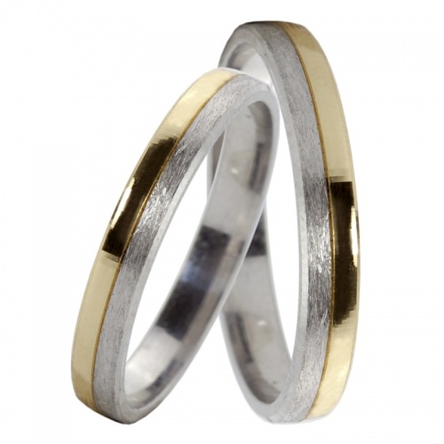 Cabaret Colour GW - snubní prsteny z bílého a žlutého zlata