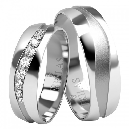 Rico White - svatební zlaté prsteny s kameny 