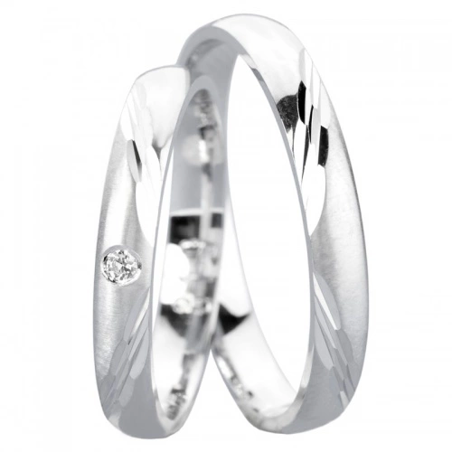 Rain White - zlaté snubní prsteny