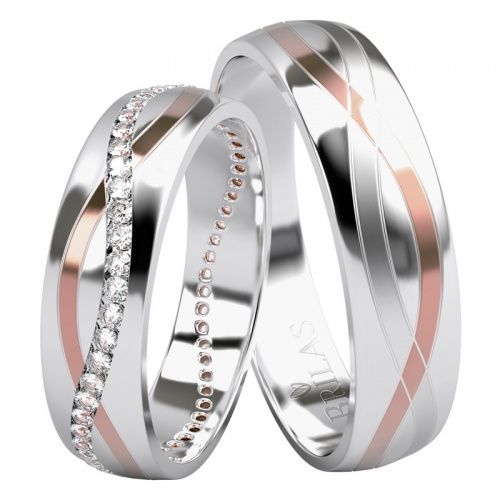 Alia Colour RW - snubní prsteny z kombinovaného zlata