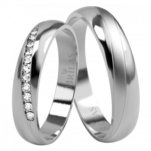 Salme White  - žářivé snubní prstýnky z bílého zlata 