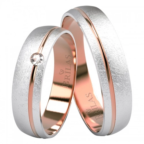 Jordana Colour RW - snubáky z bílého a červeného zlata