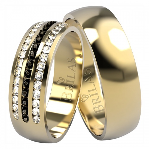 Rami Gold - zlaté snubní prsteny s černými zirkony 
