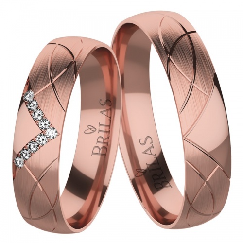 Jolana Red - snubní prsteny z růžového zlata
