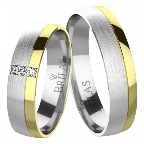 Ottavia Colour GW - snubní prsteny ze žlutého a bílého zlata