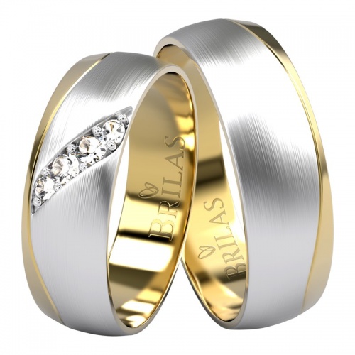 Bela Colour GW Briliant snubní prsteny z kombinovaného zlata