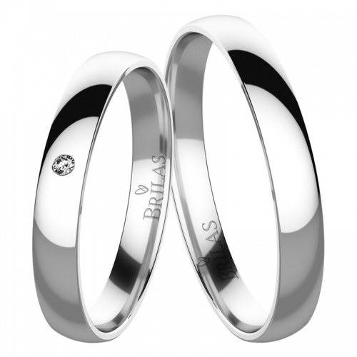 Mariana White  moderní snubní prsteny z bílého zlata