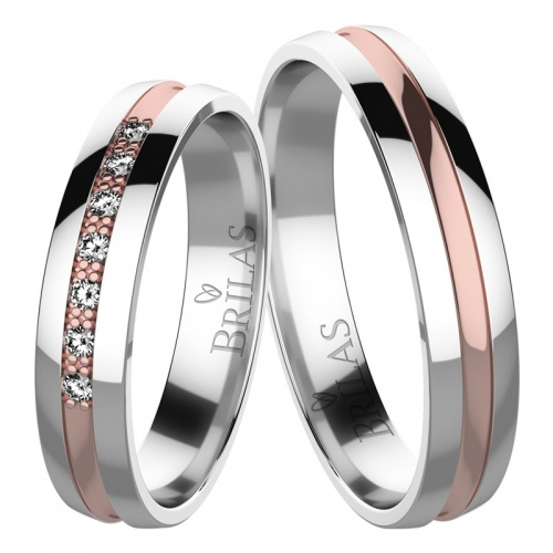 Orfe Colour RW  kouzelné snubní prsteny z červeného a bílého zlata