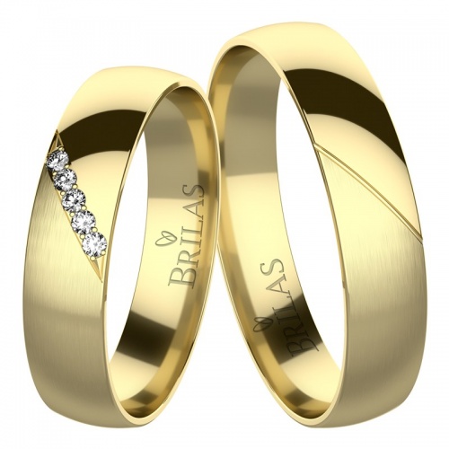 Clara Gold snubní prsteny s pěti kameny