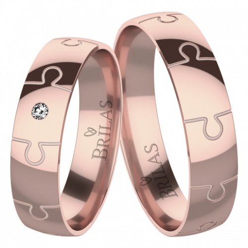 Puzzle Red  snubní prsteny pro mladé páry