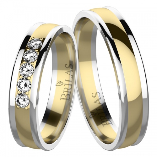 Nikola Colour WG snubní prsteny ze žlutého a bílého zlata