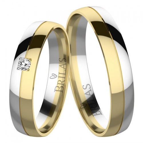 Korina Colour GW elegantní snubní prsteny v kombinaci žlutého a bílého zlat