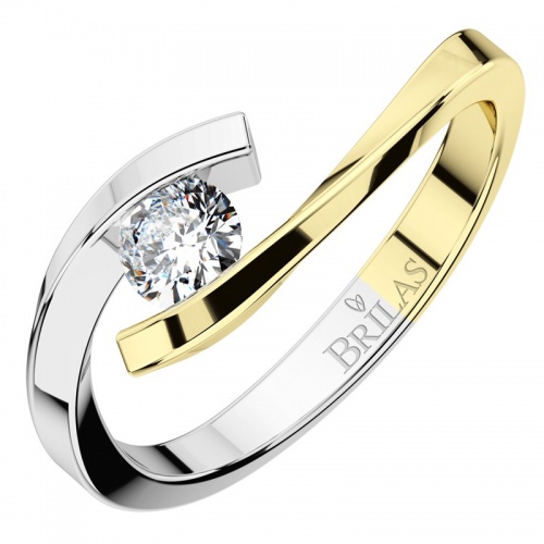 Nuria Colour GW originální zásnubní prsten z bílého a žlutého zlata