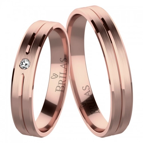 Naomi Red snubní prsteny z červeného zlata