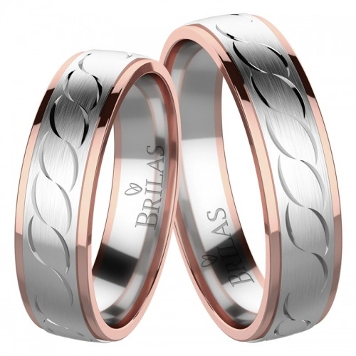Forever Ring Colour RW snubní prsteny z bílého a červeného zlata