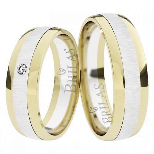Beautiful Ring GW  moderní snubní prsteny z bílého a žlutého zlata