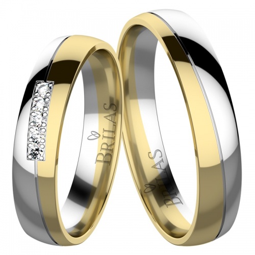Evelyna Colour GW snubní prsteny z bílého a žlutého zlata