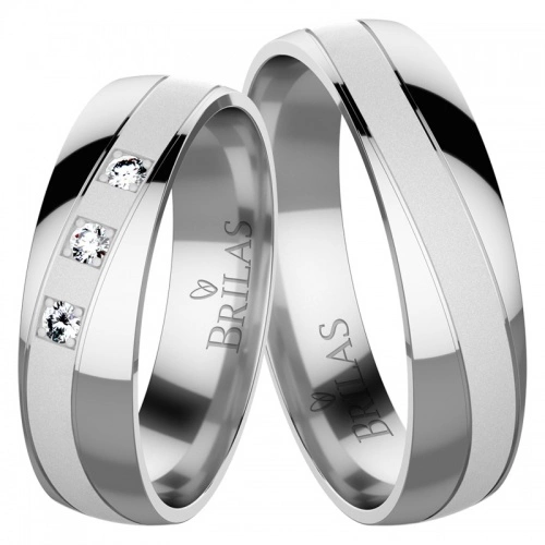 Violeta White snubní prsteny z bílého zlata