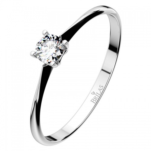 Lyra White tradiční zásnubní prsten z bílého zlata