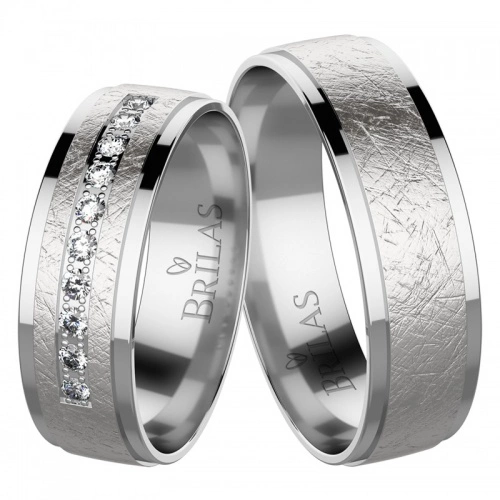 Rina White luxusní snubní prstýnky z bílého zlata