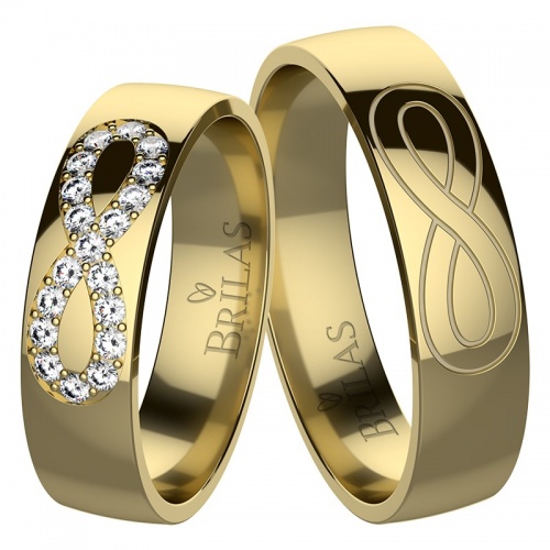 Infinity Gold snubní prsteny ze žlutého zlata