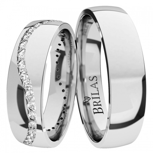 Elena White snubní prsteny z bílého zlata