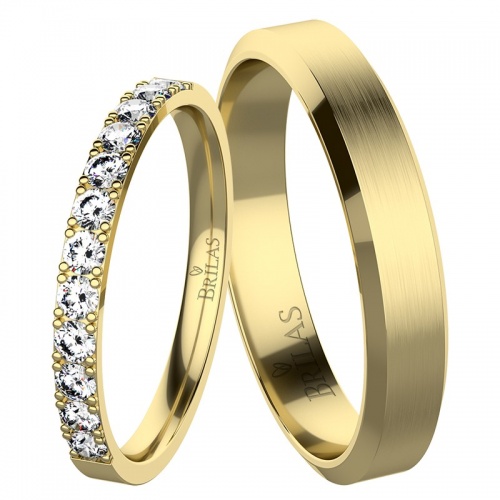 Slunce Gold snubní prsteny ze žlutého zlata