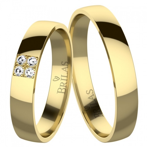 Halina Gold Briliant snubní prsteny ze žlutého zlata