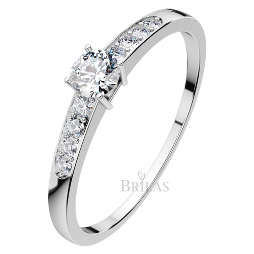 Dafne W Briliant krásný zásnubní prsten z bílého zlata s brilianty