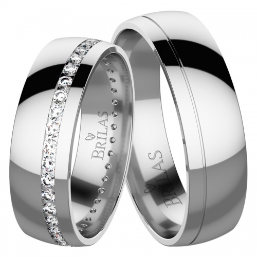 Celeste White snubní prsteny z bílého zlata