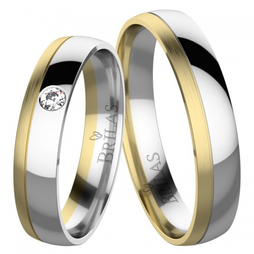 Julie Colour GW snubní prsteny ze žlutého a bílého zlata