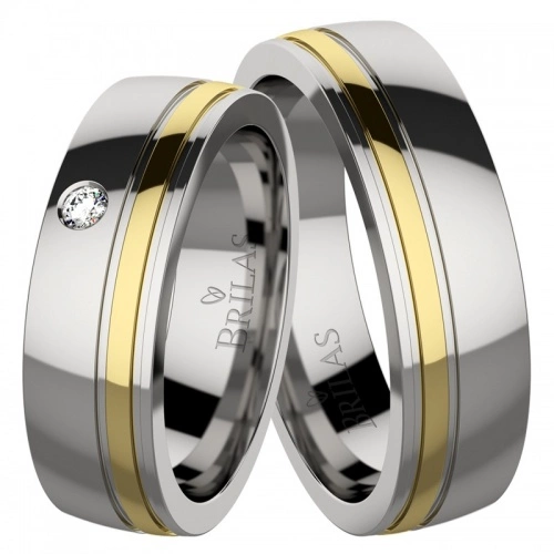 Nancy stone  moderní ocelové snubní prsteny se zirkonem