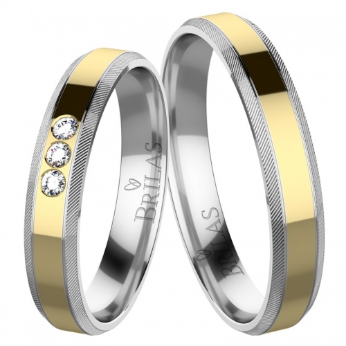 Tango Colour GW snubní prsteny ze žlutého a bílého zlata