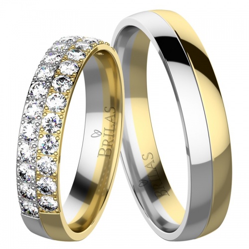 Karin Colour GW snubní prsteny ze žlutého a bílého zlata