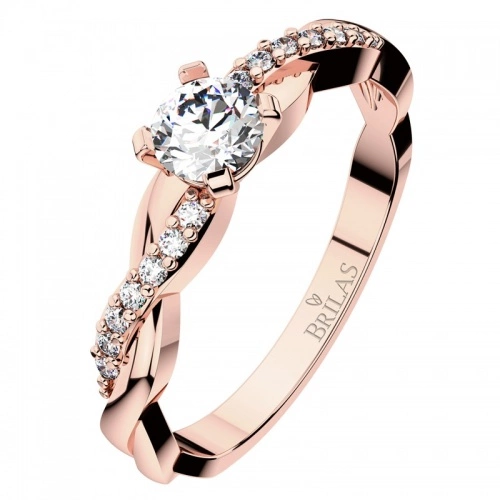 Luciana R Briliant (3 mm) zásnubní prsten v červeném zlatě