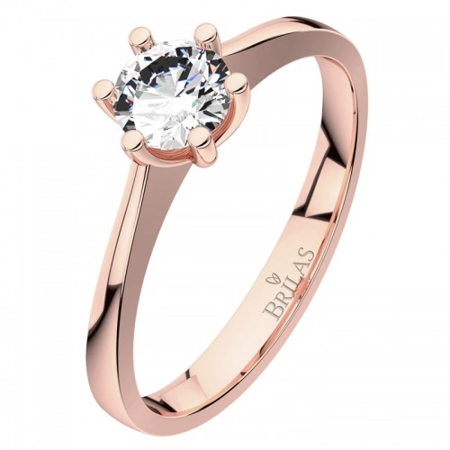 Darina R Briliant (3,4 mm) zásnubní prsten v červeném zlatě