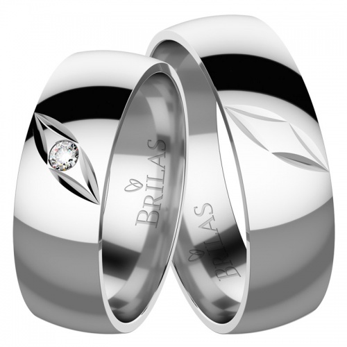 Nora White snubní prsteny z bílého zlata