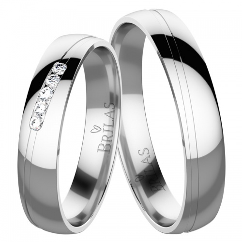 Evelyn White snubní prsteny z bílého zlata