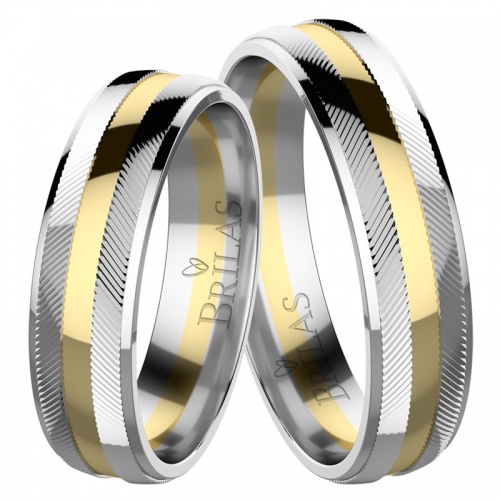 Azarena Colour WG snubní prsteny ze žlutého a bílého zlata