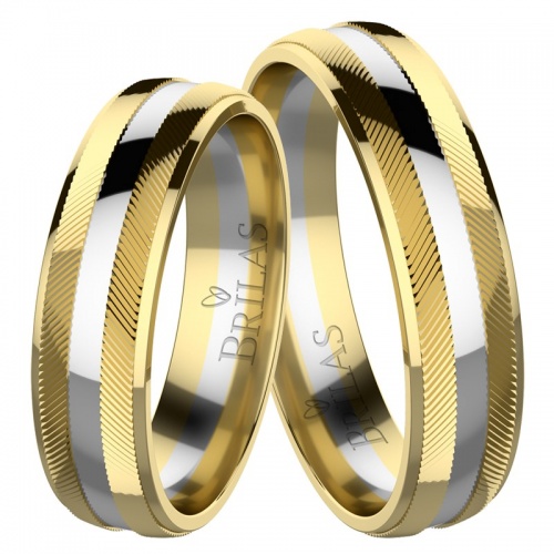 Azarena Colour GW snubní prsteny ze žlutého a bílého zlata