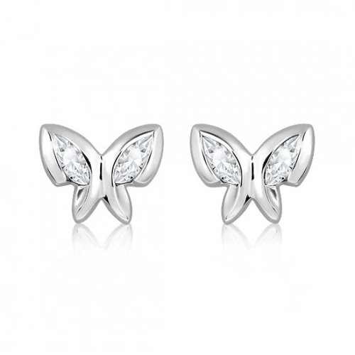 Edin S White Topaz stříbrné náušnice s bílým topazem