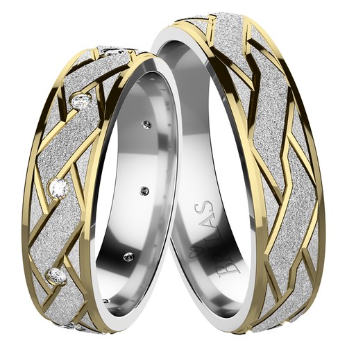 Kora Colour GW snubní prsteny ze žlutého a bílého zlata