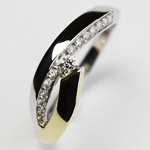 Alisa Colour GW Briliant zásnubní prsten z bílého a žlutého zlata