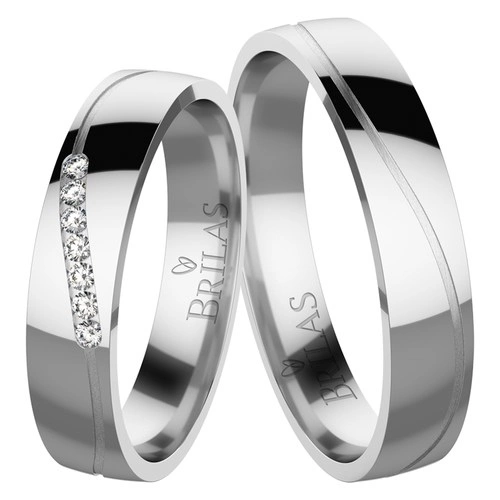 Afra White snubní prstýnky z bílého zlata