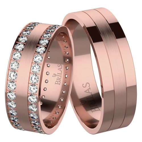 Bret Red snubní prsteny z červeného zlata